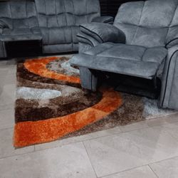 *Relocation Sale!!!*---Floor Model Barcelona Gray Fabric Reclining Sofa/Chair Sets---Delivery And Financing Available✌️