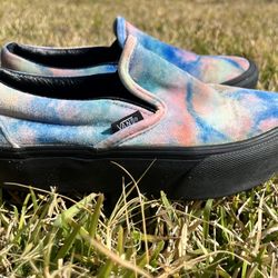 Vans Galaxy Slip On Sneaker Skate Shoes Boys Men 4.5 Women 6 Blue Canvas