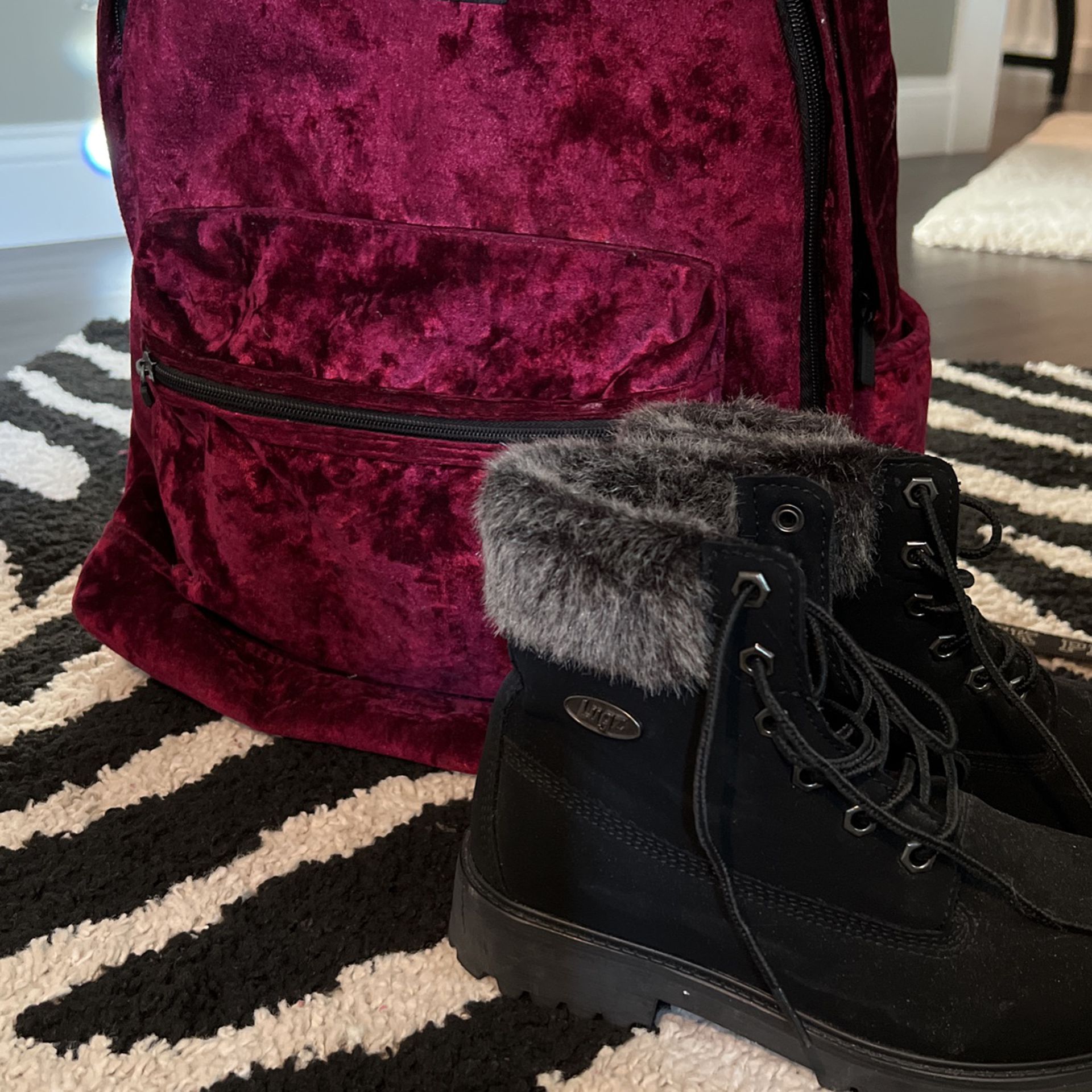 Backpack By PINK and Lugs Brand Boot.