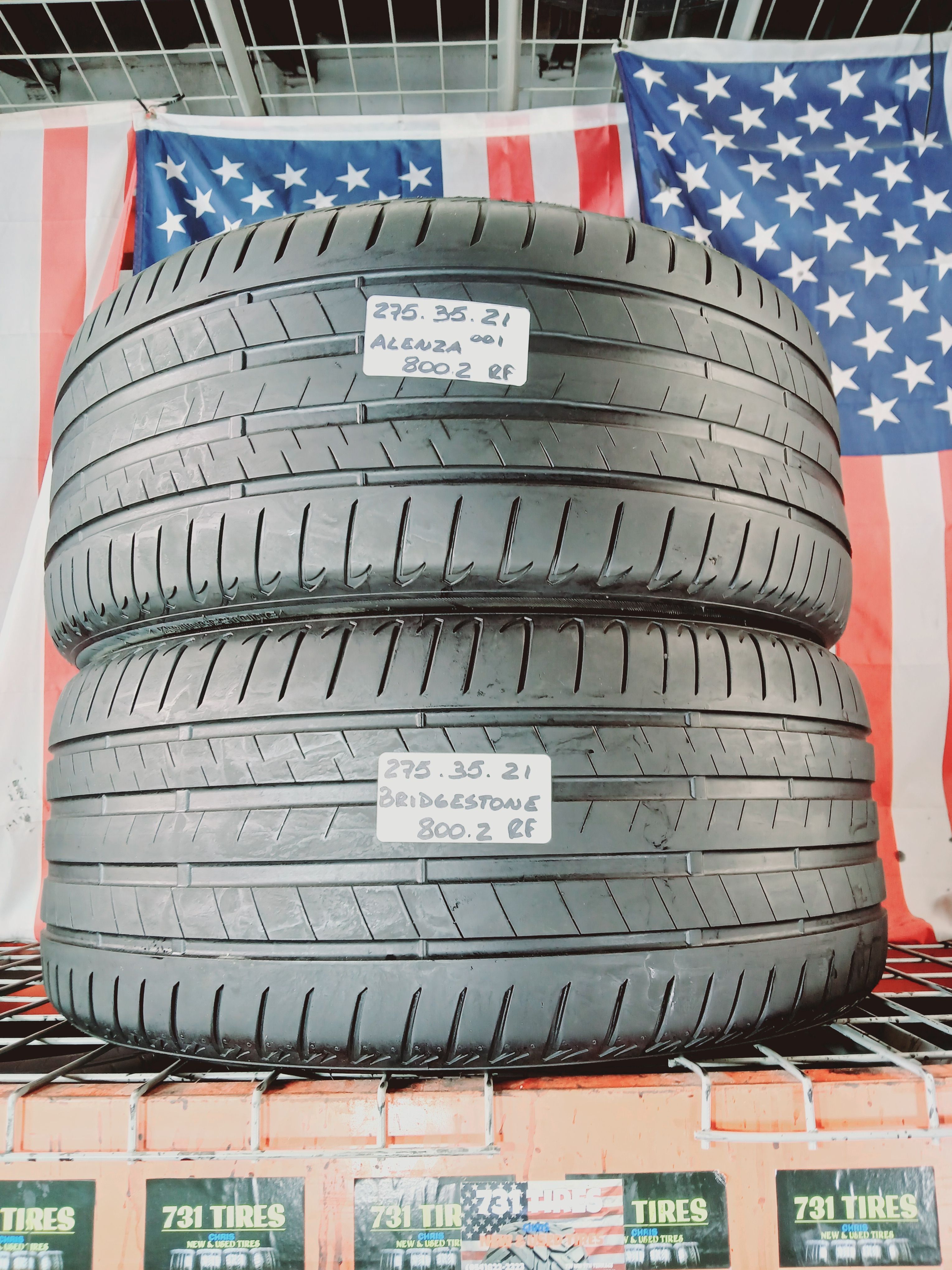 275/35ZR21 BRIDGESTONE ALENZA AS/02 RFT RUN FLAT 275 35 21 OEM REPLACEMENT USED TIRES AUDI A8 S8 RS7 BENTLEY CONTINENTAL GT, BMW X4, AMG GT PANAMERA