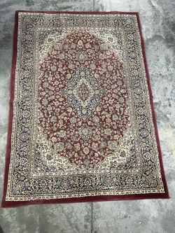 Red Blue and Tan Persian Area Rug 5.5 x 4 Ft