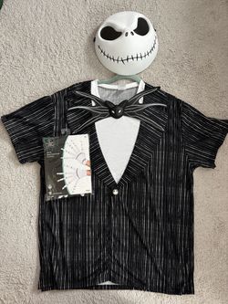 Disney Jack Skellington Costume Set - Shirt, Mask, and Gloves XL