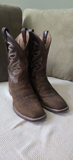 Dan Post Men's Hippo Print Western Boot Broad Square Toe Brown