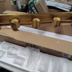 Z Lite 38" X 11" X 4.75" 5 Light Bathroom Vanity Light Fixture In Rubbed Brass