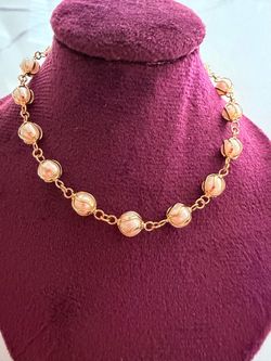 Gold-Tone Wire-Wrapped Pearl Bead bracelet