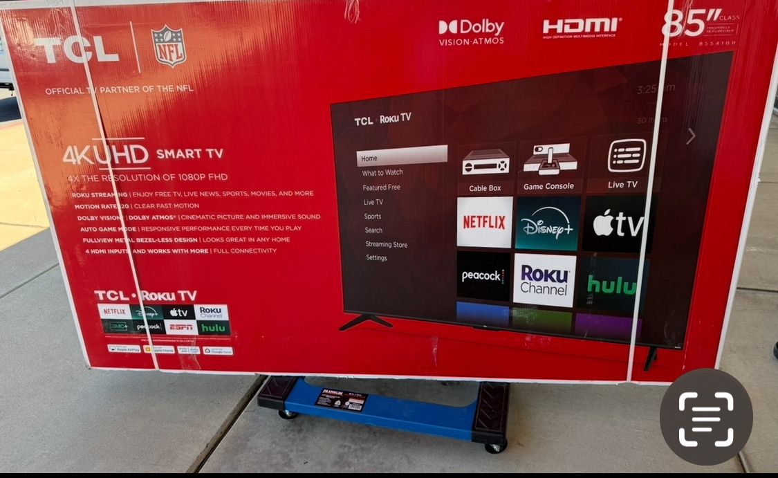 85 Tv $55 Down On Finacing Free Delivery 6 Month Warranty. 85 TCL Smart 4k Hdtv