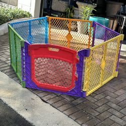 6 Panel Pet Play Yard With Door Fence Gate Each Panel Is 34w 26h