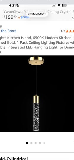 Acrylic LED Pendant Light Br Gold Finish