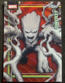 2026 Topps Chrome Marvel Groot Storm’s Red Wave Refractor /5