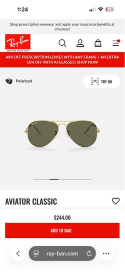 Ray-Ban Aviator Classic Polarized Sunglasses