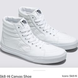 New Vans SK 8 Ultimate White High top Men 7.5 Women 9