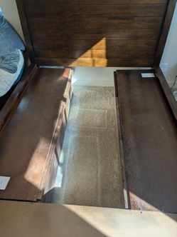BEST OFFER- Dark Wood Storage Full size Bed Frame with Headboard -