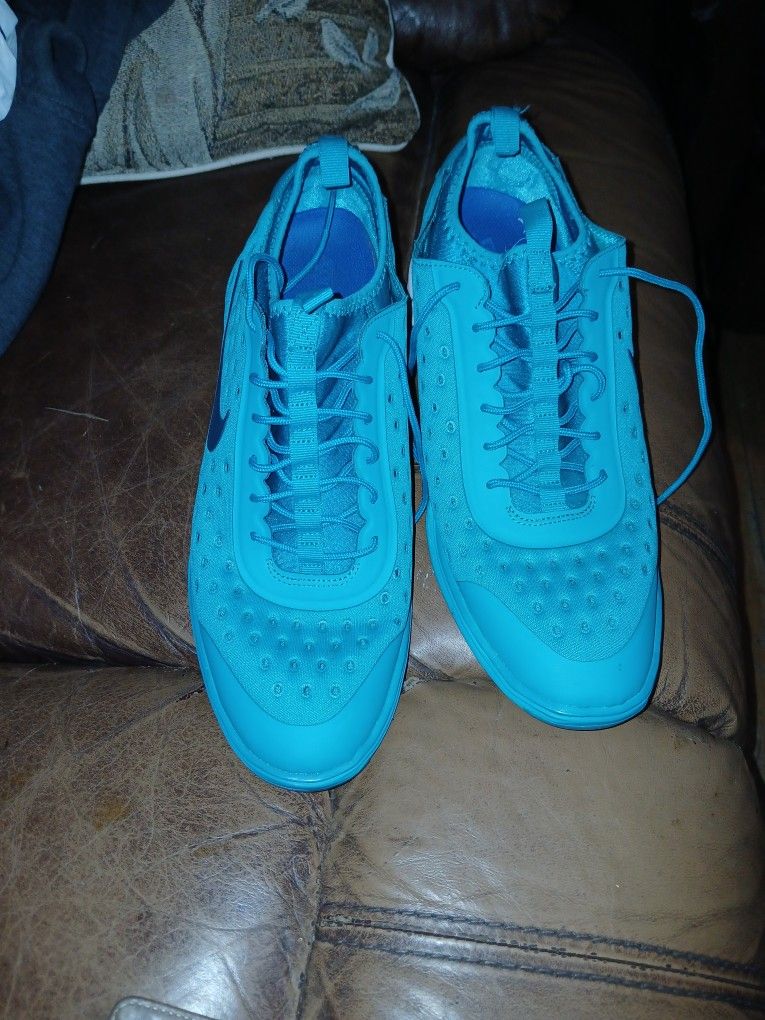 Nike Luna Elite Sky Hi Women's 12 Blue Hidden Wedge Sneakers