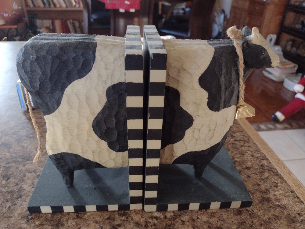 Vintage Cow Book Ends