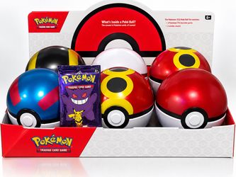 (6) Empty Pokeball Tins + Trick or Trade Pack