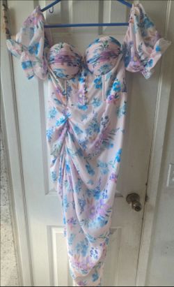 Floral Midi Dress with Puff Sleeves
