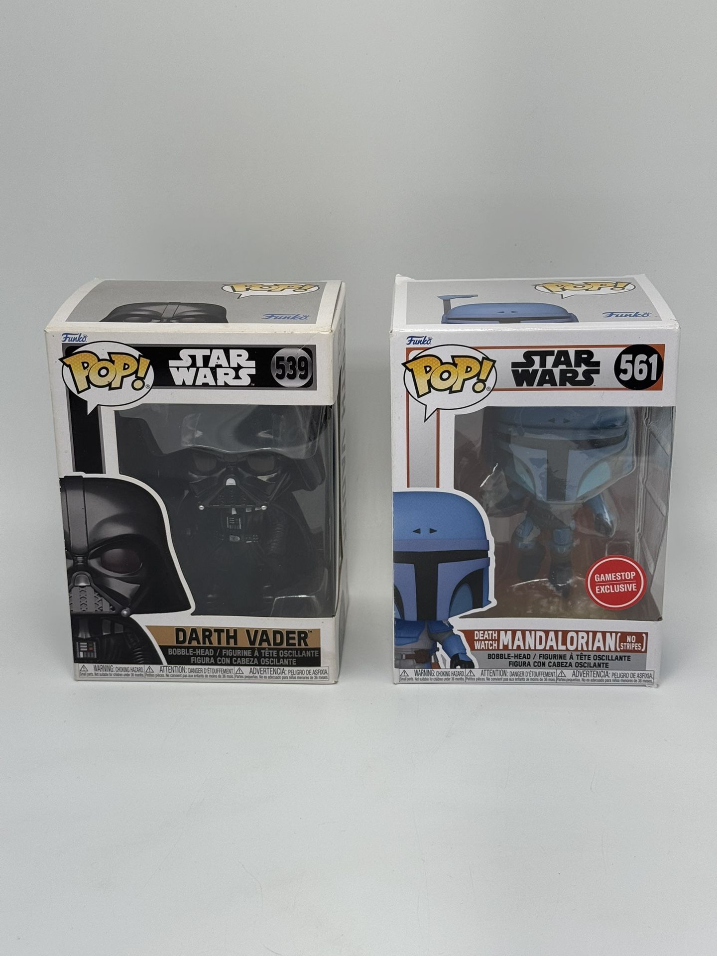 Star Wars Funko Pops lot - Darth Vader 539 & Mandalorian ( GameStop Exclusive ) 561