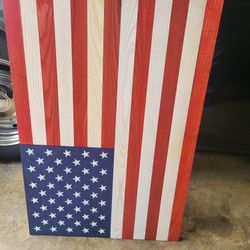 Hand Made Wood American Flag
