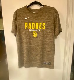 San Diego Padres Shirt Youth L Brown Nike Dri Fit Performance MLB Baseball Tee
