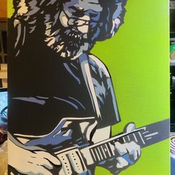 Jerry Garcia Painting On Canvas 16” X 20”