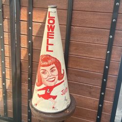 Vintage 1960’s Cheerleader Megaphone — Lowell High School, Whittier CA — 29"