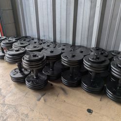 $0.65c A Pound 1,050lb 10-70 Cap Dumbbell Set