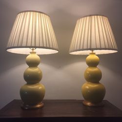 Pair Of Yellow Lamps