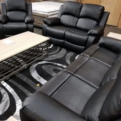 3 Piece Bonded Leather Sofa Lovseat And Chair 