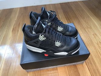 JORDAN 4 RETRO BLACK OREO MENS SNEAKERS