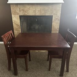 Pottery Barn Kids Carolina Wood Table And 2 Chairs Set