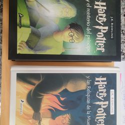 HARD COVER SPANISH BOOK BUNDLE: Harry Potter y el misterio del principe #6 & HARRY POTTER y las reliquias de la muerte #7 For $20/$20 Por Los 2
