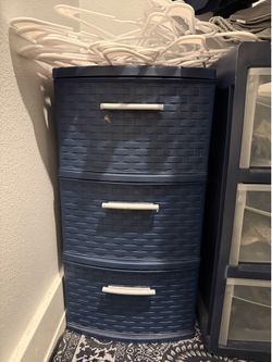 3-Drawer Woven Style Storage Cabinet