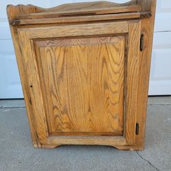 SOLID OAK HAMPER $5