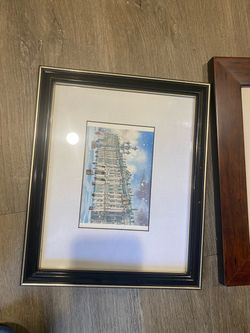 Framed Winter Building Scene Print