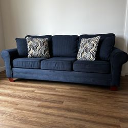 Kylie Navy 82'' Sleeper Sofa with Full Cooling Mattress