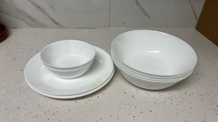 Set of White Plates/Bowls - 10 piece