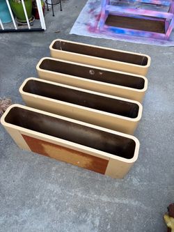 Vintage Mid-Century Modern Floating Wall Shelves – Set of 4 (beige/brown)