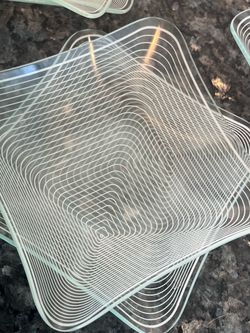 Lausitzer German Vintage Optical Art Glass Plates