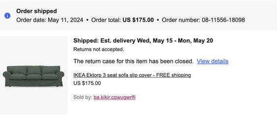 New Slip Cover For 3-seater EKTORP (Ikea) Sofa