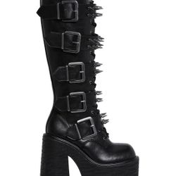 Chunky Heel Knee High Boots