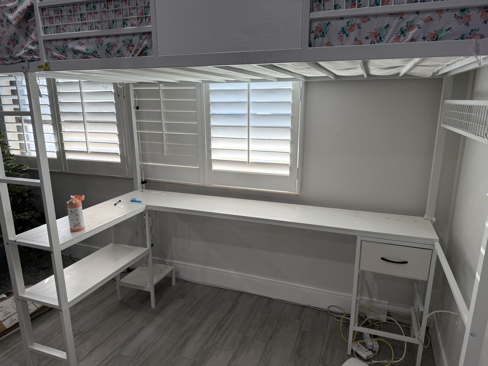 Kids Bunk Bed With Table And 3 Drawers (mattress Not Included)