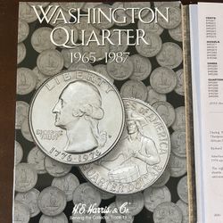 VINTAGE 1965 TO 1987  QUARTER BOOK .. AU/BU CONDITION  RARE ALMOST COMPLITE  ONLY 4 MISSING 