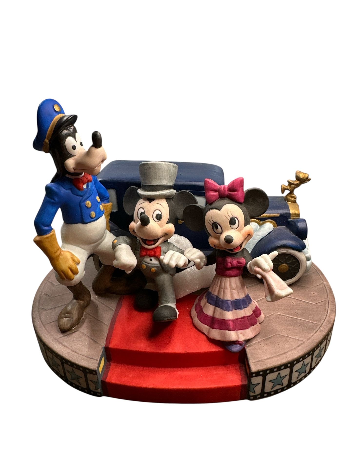 Scarce MICKEY & MINNIE MOUSE 9" Sculpture with Goofy as Chauffeur Limo Driver