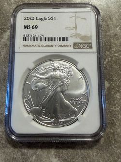 2023 $1 American Silver Eagle NGC MS69 Brown Label