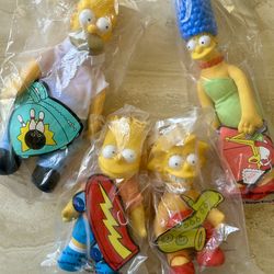 1990 The Simpsons toy plushies from Burger King Vintage set of 4