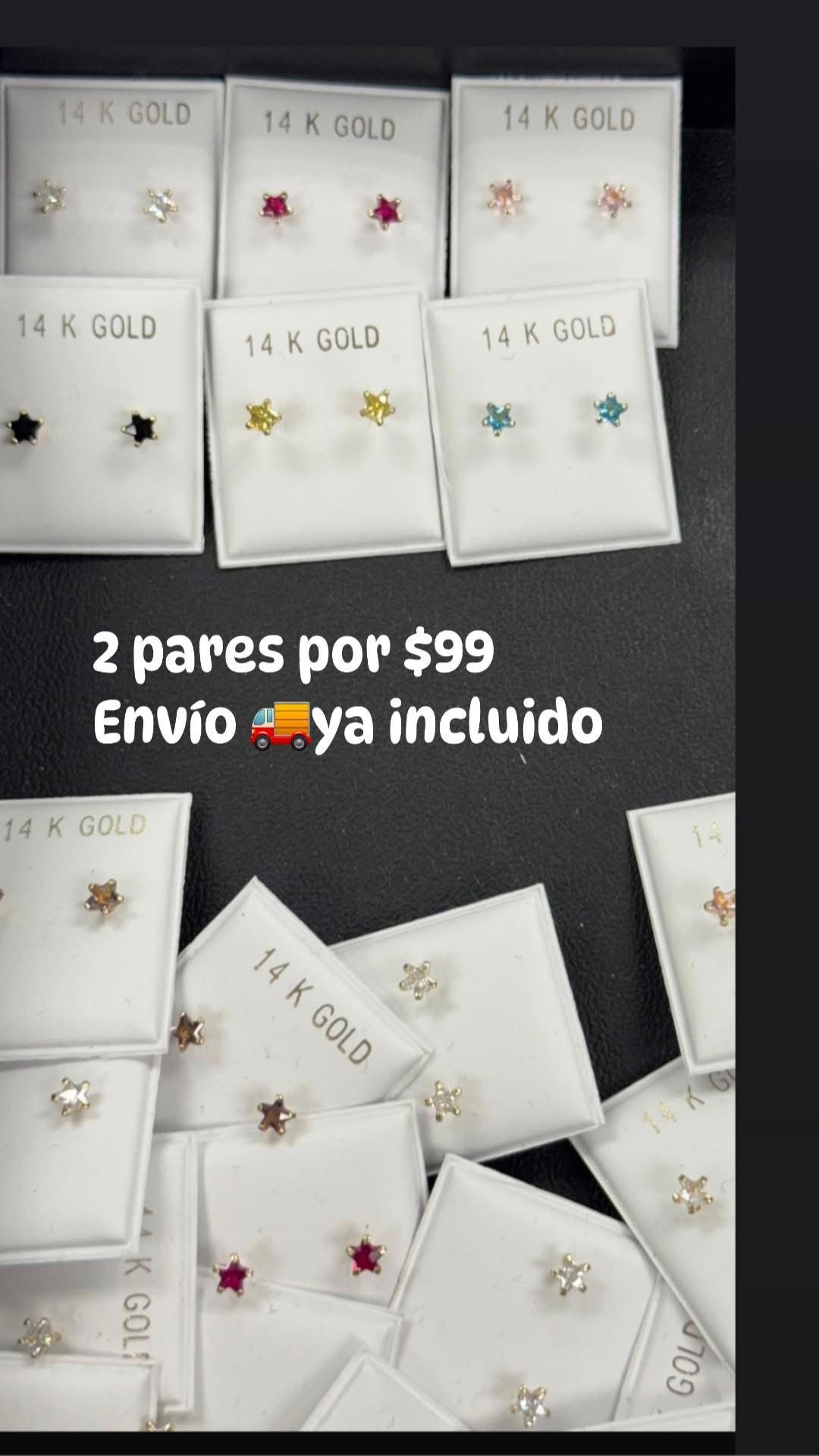 Aretes Oro 14 K