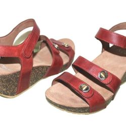 DANSKO Savanah Waxy Burnished Leather Strappy Wedge Sandals 7 US 37 Women's 