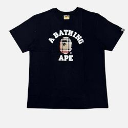 Bape Check College Tee 'Black'