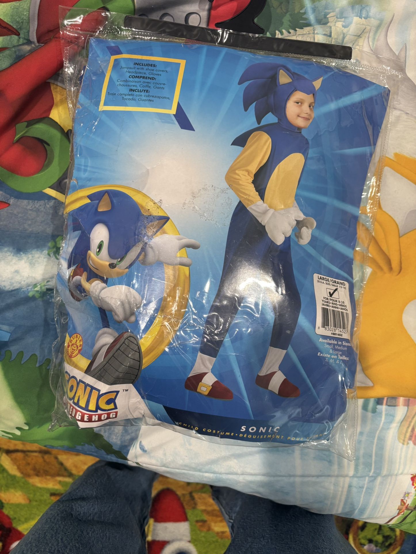 Sonic the Hedgehog Sonic Deluxe Costume for Kids by Rubies, Boys Large