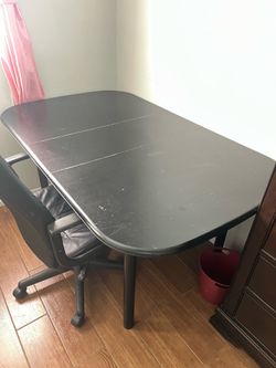 Black dining table or office meeting desk